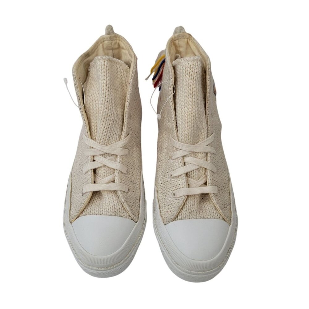 RARE Sneakersnstuff x Converse Chuck Taylor LOVIKKA Cream Knit Wool Hi Top Sz 7W - Picture 2 of 12